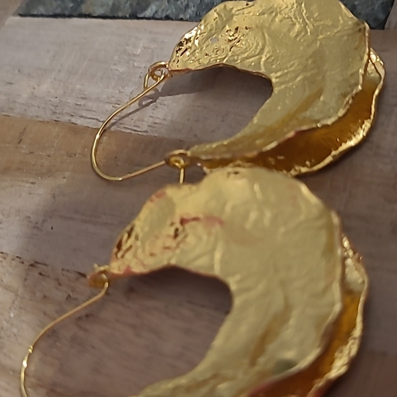 Gold Foil Hoop Earrings - Picture 7 of 12
